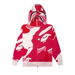 Zip Ups BAPE Mega ABC Camo Double Shark свободная полная застежка-молния худи 'Розовый' 1
