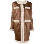 faux-shearling collarless coat 1