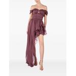 Mauve Elisee asymmetric ruffled mini dress 1