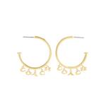 Серьги-кольца с подвесками Charms - Золото CCU64 1