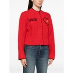 logo-embroidered cable-knit cardigan 3