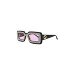 Gucci Rectangular Frame Sunglasses 'Черный/Розовый' 2