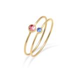 Набор колец-стеков Swarovski® Crystal Colour – серебро с позолотой 1
