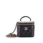 Мини-сумка через плечо Classic Top Handle Vanity Case with Chain Quilted Lambskin Mini 1