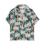 Рубашки на пуговицах Palm Angels Kids All Over Print Palms Bowling Shirt 'Black/Green' 1