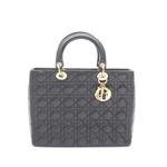 1990-2026 Large Lambskin Cannage Lady Dior satchel 1