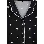 Черная пижама из хлопка с мягким касанием лайкры, в горошек, ribbed 5