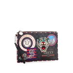 Night Courrier Pouch GG Coated Canvas with Applique clutch bag 3