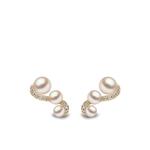 Серьги Sleek из желтого золота с жемчугом и бриллиантами 1