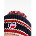 Шапка бини Bonnet в полоску с помпоном 2