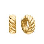 Серьги-кольца Sculpted Cable из желтого золота (25 мм) 1