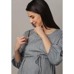 Платье для беременных и кормящих Arona Grey с блестящими полосками 5
