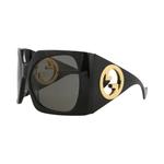 Очки Gucci Shield-Frame Recycled Acetate 'Черный/Серый' 2