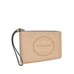 Большой угловой клатч на молнии с Coach Heritage - бежевый 2