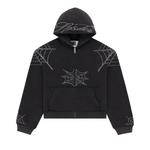 Толстовки на молнии Sp5der Rhinestone Web Zip Hoodie «Black» 1