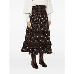 check-pattern ruffled midi skirt 3