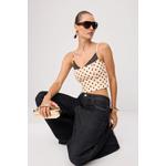 Желтый бюстье в горошек с воротником-сердечком, без рукавов, тканый, с отделкой Finike 3