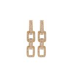 Серьги-подвески Triple Deco Link из желтого золота с бриллиантами 1