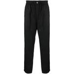 logo-patch drawstring straight-leg trousers 1
