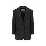 Пиджак в тонкую полоску с заостренными лацканами 1