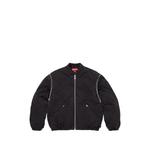 quilted-design bomber jacket 1