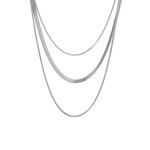 Ожерелье Sahara Herringbone Plain Three Layer, серебристый цвет 1