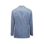 denim-effect cotton velvet one-and-a-half breasted tailor blazer with metal buttons 2