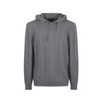 ribbed-knit drawstring hoodie 1