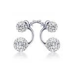 Серьги Deuce Silver Shamballa - серебряные/прозрачные 1