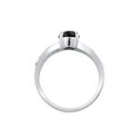 Swarovski® Черное кристальное гламурное кольцо – 925 серебро 2