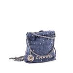 Сумка-хобо 22 Chain Quilted Studded Denim размера мини 1