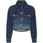 Укороченная джинсовая куртка с кристаллами 1