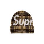 Шапки-бини Supreme Big Logo Beanie 'Tan Plaid' 1