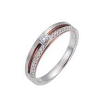 LITZ кольцо с бриллиантом из белого золота 18K YM-BRS318DF-E 1