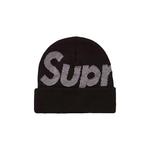 Бини Supreme 3M Reflective Big Logo Beanie 'Black' 1