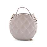 Handle with Care Round Vanity Case with Chain Quilted Lambskin Small crossbody bag 2