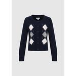 Кардиган Argyle Intarsia с бантом и накладкой в виде рубашки в клетку 7