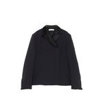 double-breasted satin-trim jacket 1