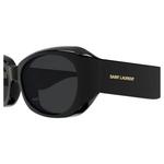 Овальные солнцезащитные очки Saint Laurent с инжекционной оправой «Black» 2