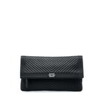 2015-2016 Chevron Calfskin CC Beauty Boy Foldover clutch bag 1