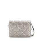 Мини-сумка через плечо Flap Card Holder on Chain with Charms Quilted Aged Calfskin 2