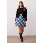 Подростковая трикотажная юбка plus-size с клетчатым узором 1
