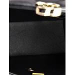 CC Top Handle Flap Vanity Case Quilted Shiny Aged Calfskin Small satchel 6