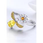 Solid 925 Стерлинговое серебро Кольцо Darling Bee Daisy 3
