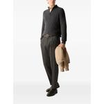 dark grey mélange Oasi cashmere zip mock sweater 2
