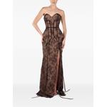Isadora lace-overlay peplum maxi dress 1