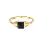 Кольцо Square Vintage с ониксом, покрытое золотом 3