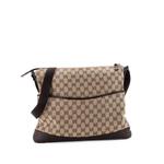 Большая сумка через плечо Zip Messenger Bag GG Canvas with Perforated Leather 1