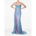 Ocean Glow strapless draped gown 1