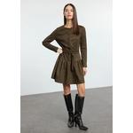 Хаки Арочный Простой Короткое / Мини Тканое Платье Twoaw25El00252 5